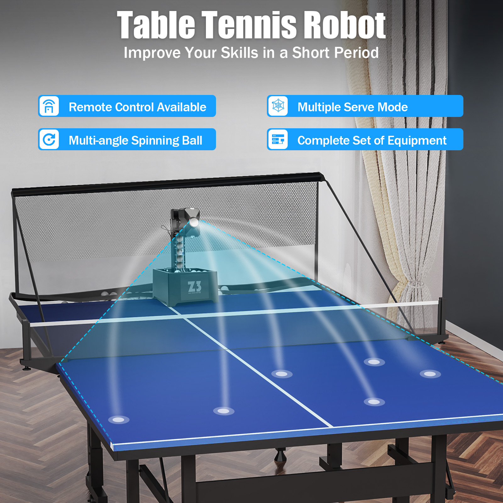 Table Tennis Robot with Net&10 - đánh giá và giá Table Tennis Vr