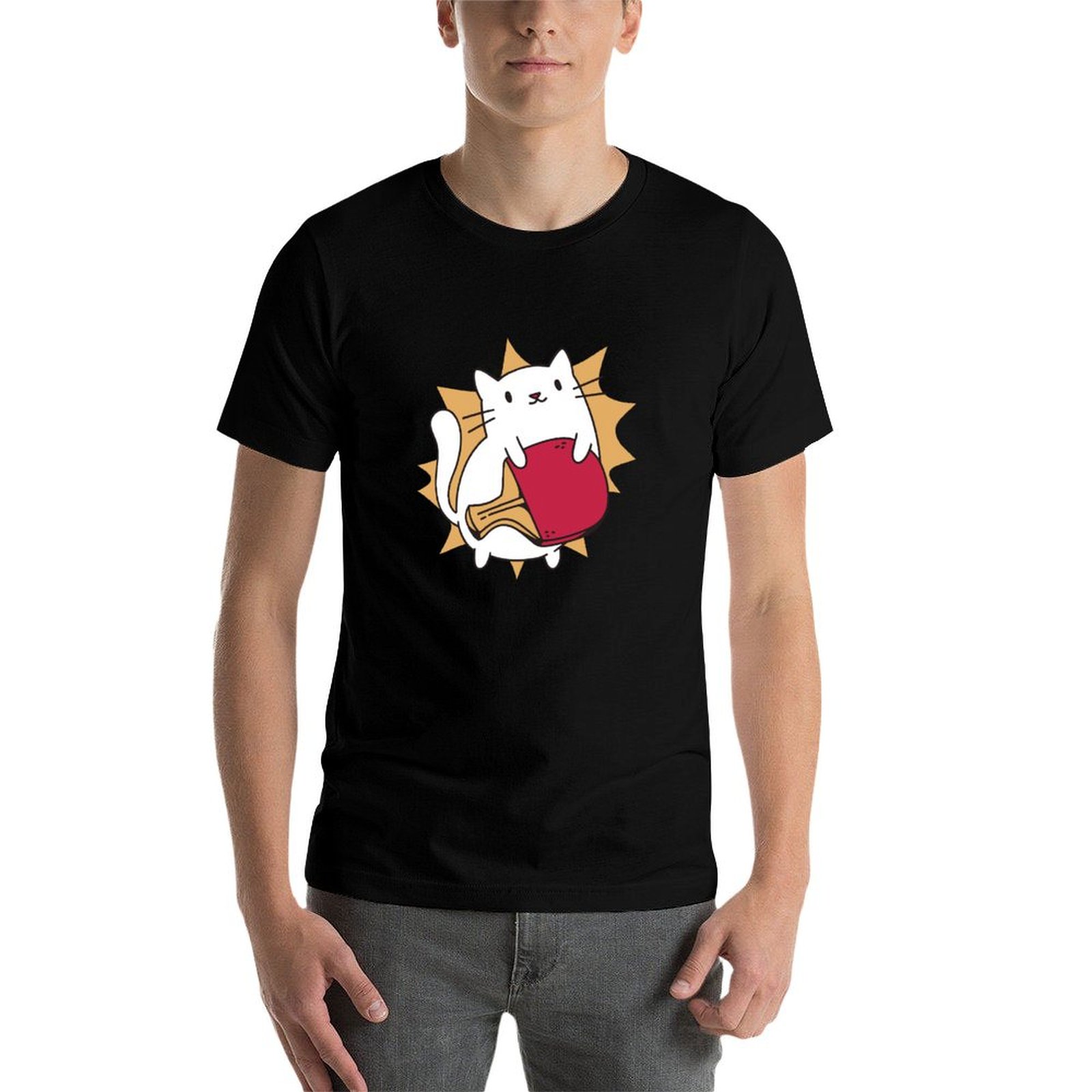 Cat plays table tennis T-Shirt - đánh giá và giá Table Tennis Is Played With A