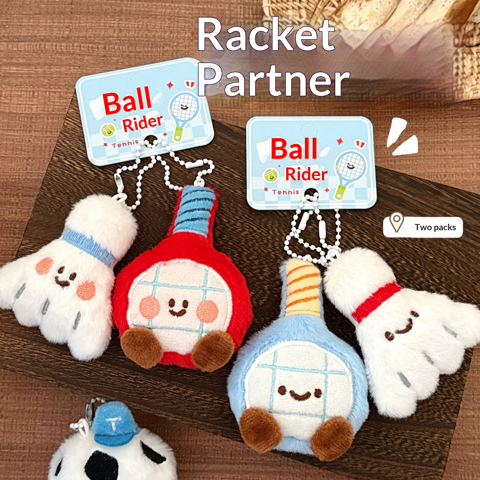 2 Pcs Badminton Tennis Racquet - đánh giá và giá Table Tennis Keychain